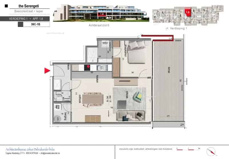 Nieuwbouw Appartement 1 Slaapkamer Ieper