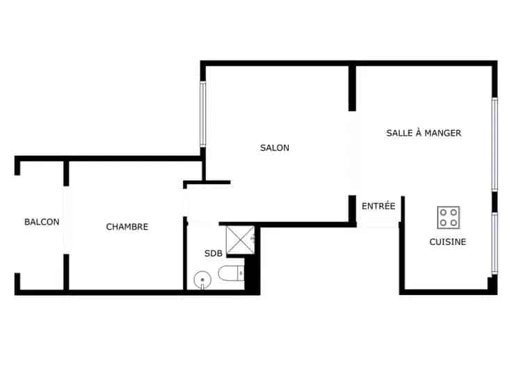 Appartement 1 slaapkamer gerenoveerd 65m² terras