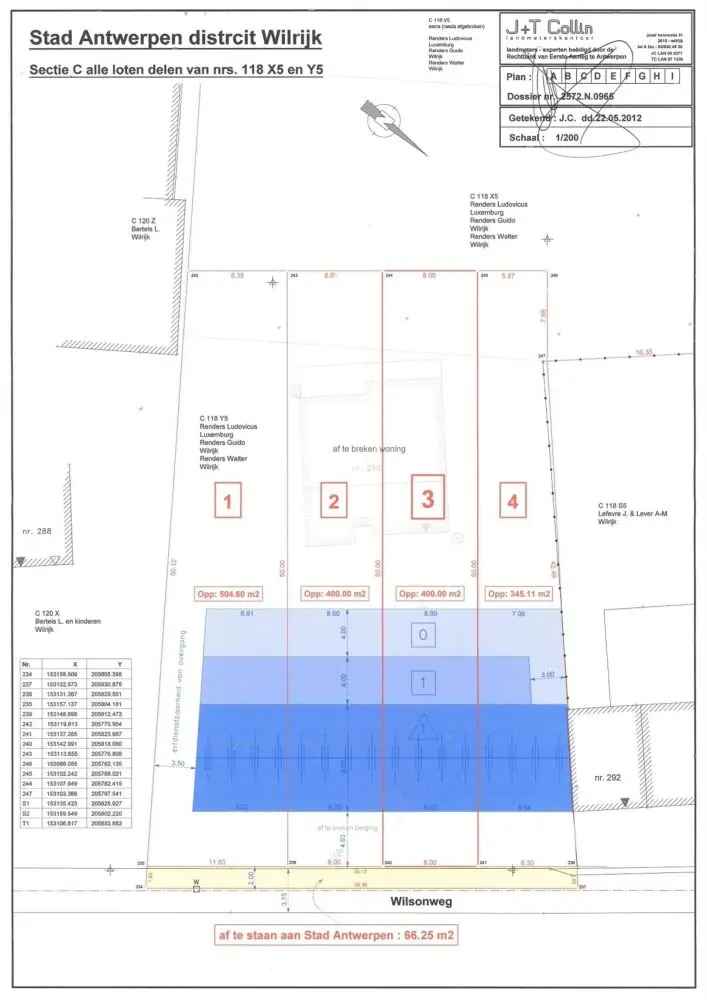 Bouwgrond te koop in Wilrijk met mogelijkheden voor rijwoning en garage