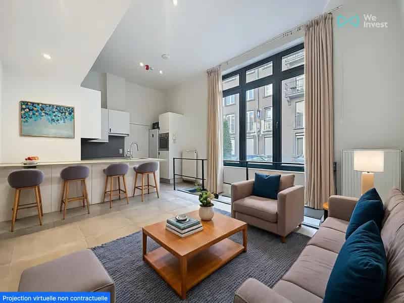 Appartement te huur Brussel - 1 slaapkamer gerenoveerd souplex