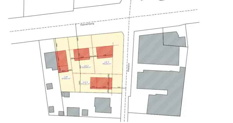 Projectgrond voor het bouwen van 4 woningen (3 open bebouwing en 1 HOB)