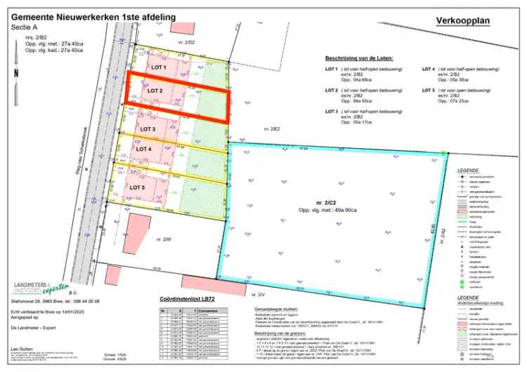 Te koop halfopen bouwgrond in Nieuwerkerken