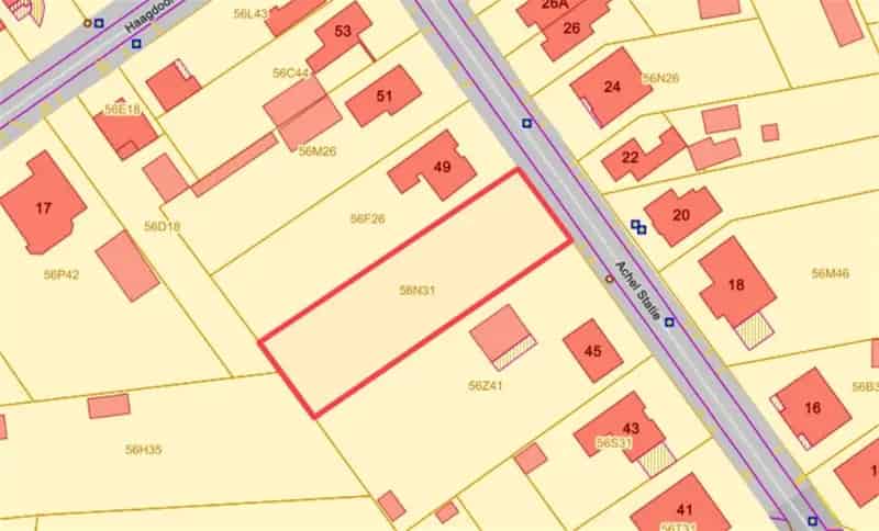 Bouwgrond Achel-Statie 15 are 30 ca Zuidwest Tuin