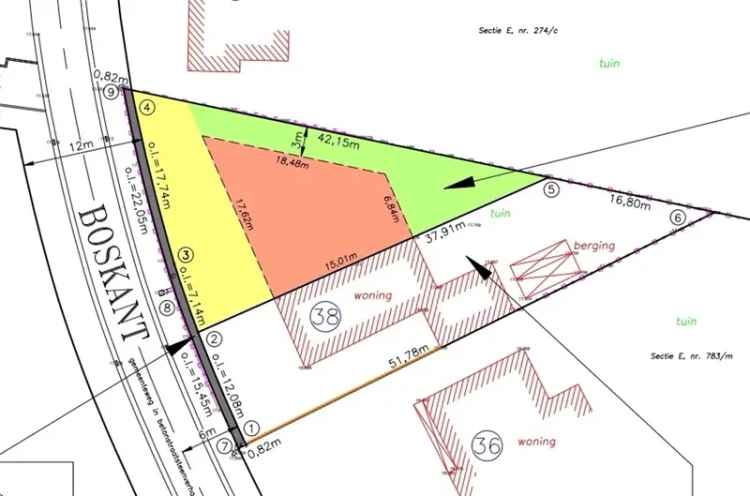 Uitstekend gelegen bouwgrond voor HOB op een perceel van 4a74ca