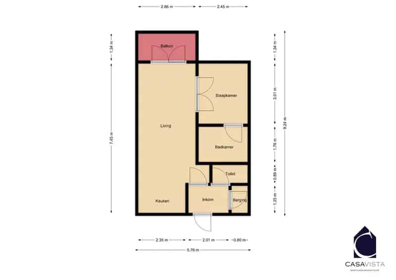 Energiezuinig 1-slaapkamerappartement te koop EPC A