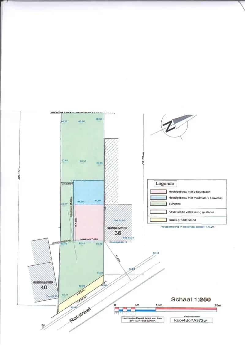 Bouwgrond Roosdaal 1330m² Zuidwest Georiënteerd