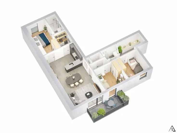 Appartement 3 slaapkamers met terras te Jambes