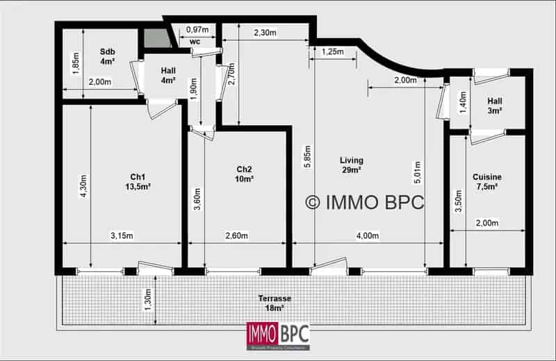 Te renoveren 2-slaapkamer appartement Brussel