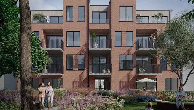 Koop appartement in Mortsel met moderne architectuur en groene binnentuin