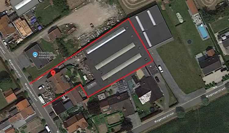Magazijn 1380m² met Woonst te Huur Beveren Leie