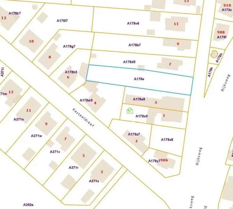 Bouwgrond voor vrijstaande woning met oppervlakte 10 a.