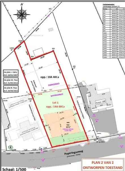 Bouwgrond Vlamertinge 14 are met Parkgrond