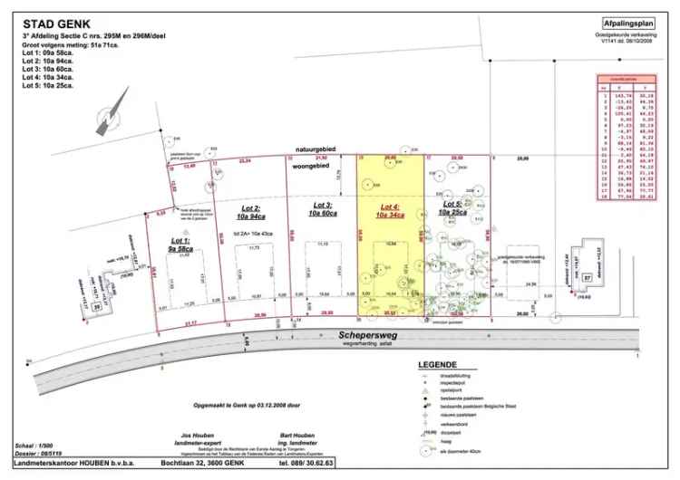 Genk - Gelieren, Exclusieve bouwgrond van 10a 34ca in residentiële buurt met natuurgebied aan de achterzijde + mogelijkheid tot aankoop van achterliggende gronden in natuurgebied.