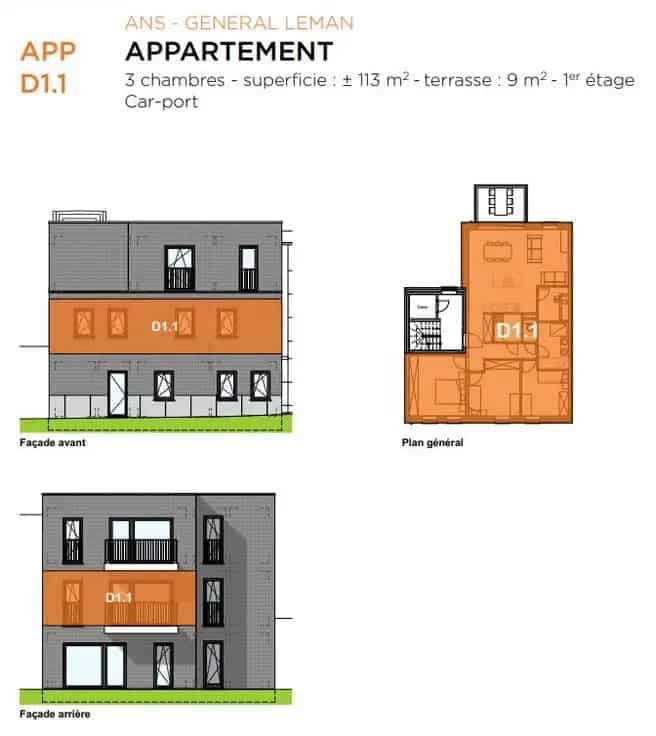 Nieuw Appartement te Ans 3 slaapkamers Terras PEB A