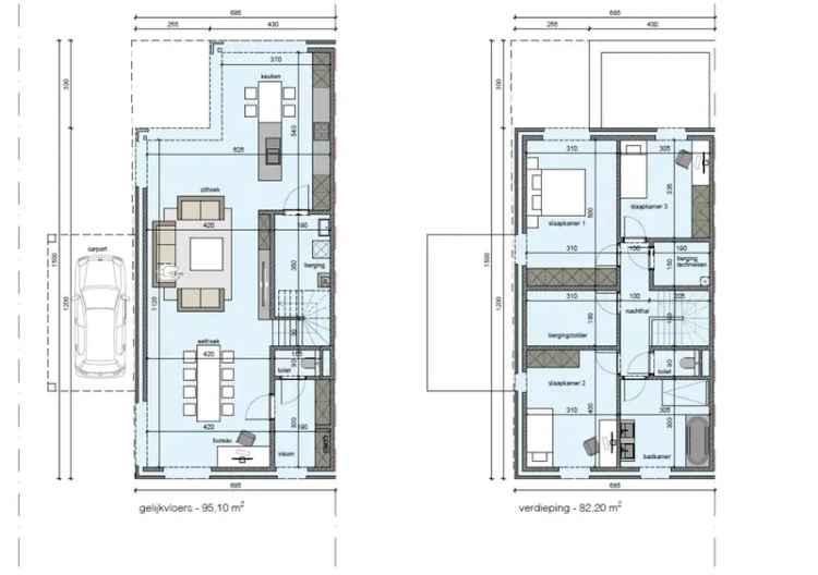 Energiezuinige nieuwbouwwoning met carport in groene omgeving