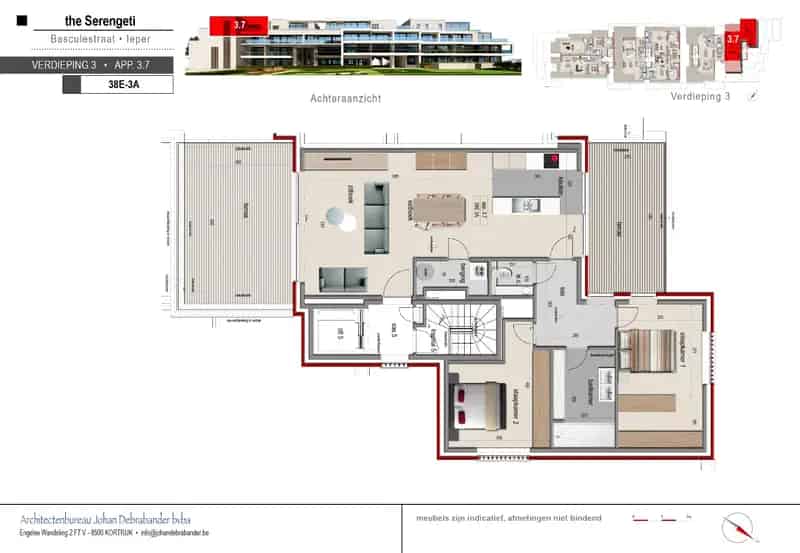 Luxe Nieuwbouwappartement Ieper 109m² 2 Terrassen