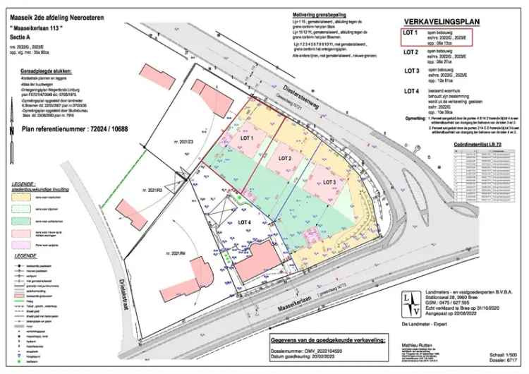 Kleinschalige verkaveling van 3 loten in open bebouwing beschikbaar op een centrale locatie te Neeroeteren.