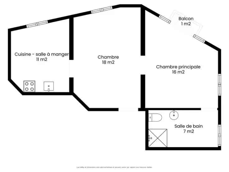 Appartement Te Koop La Roue 1 Slaapkamer 52m²