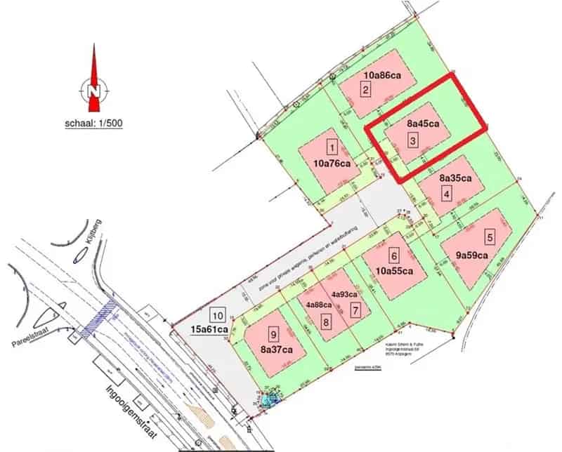 Bouwgrond 845m² Ingooigem - Nieuwe Verkaveling