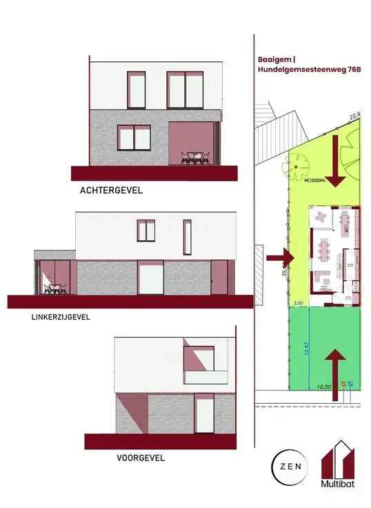 Moderne HOB Nieuwbouw Baaigem - Energiezuinig - 3 slaapkamers