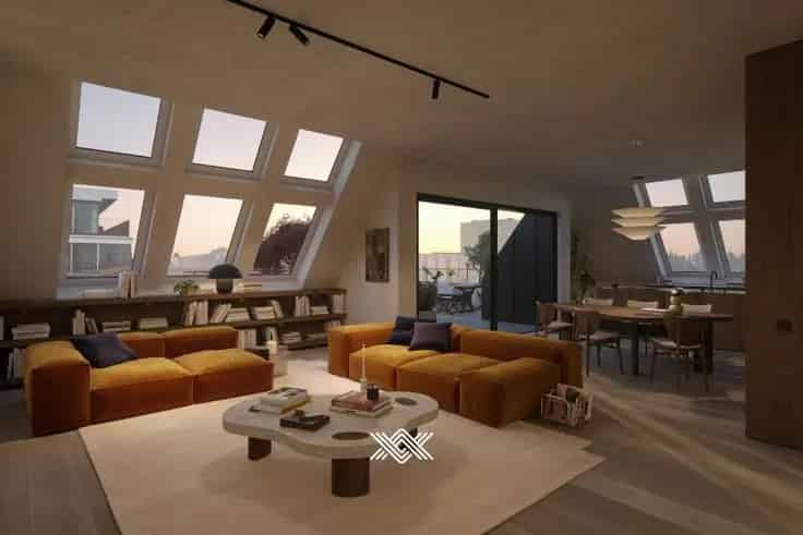 Penthouse te Gent 3 slaapkamers 188m2 Terras Uitzicht Skyline