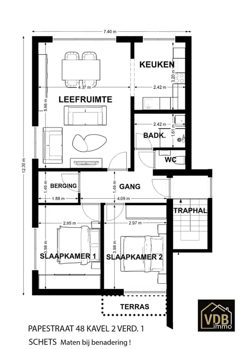 Appartement te huur Grote Spouwen 2 slaapkamers gerenoveerd
