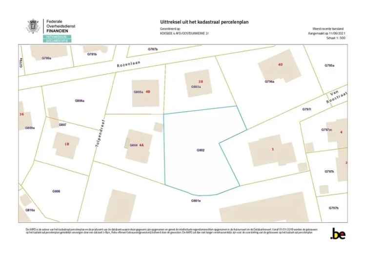 Bouwgrond voor open bebouwing op 744 m² gelegen in rustige villawijk te Oostduinkerke.