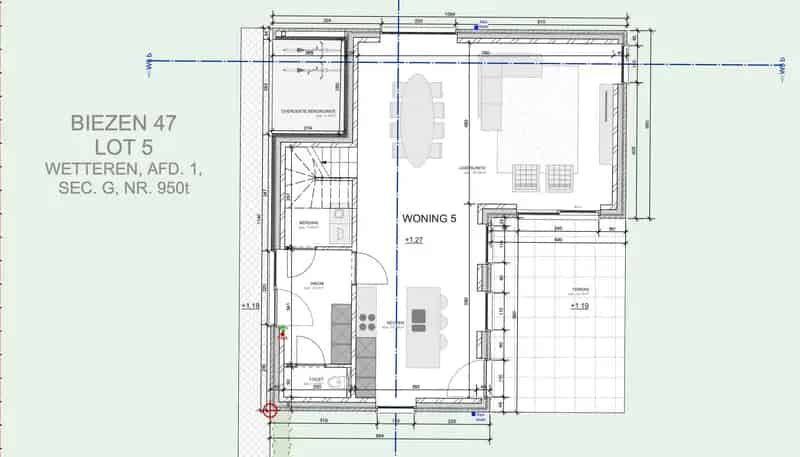 Bouwgrond Wetteren 838m² Open Bebouwing