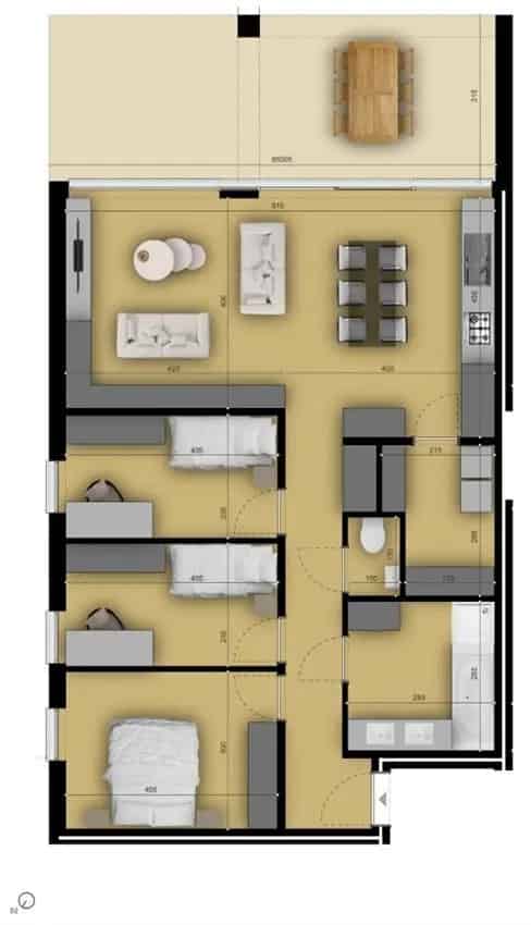 Penthouse 100m2 Zuidterras