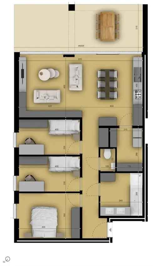 Penthouse van 100m² en zuidterras