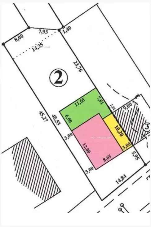 Bouwgrond Harelbeke 662m² Zuidgericht Halfopen Bebouwing