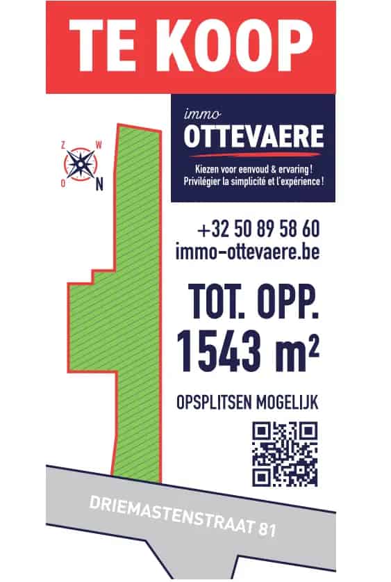 Bouwgrond 1543m² te Gullegem - Splitsbaar - Wonen Horeca Ambacht Kantoor