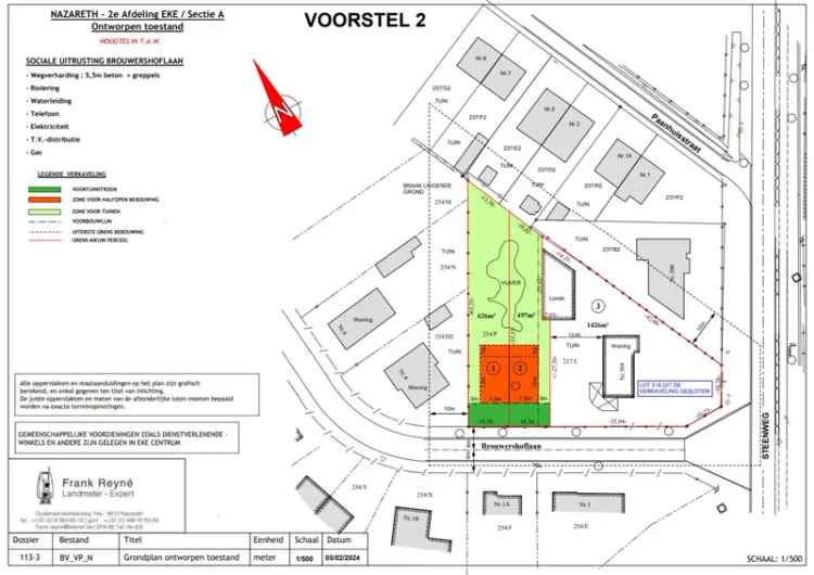 Bouwgrond op 1123 m² voor twee halfopen bebouwingen