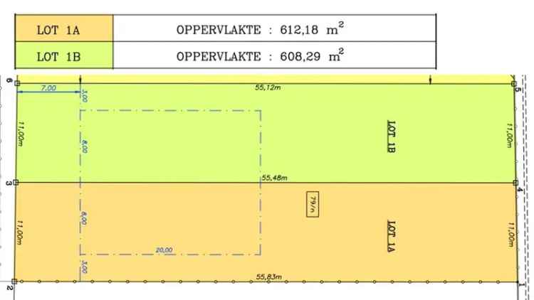 bouwgrond LOT 1A - 612 vierkante meter