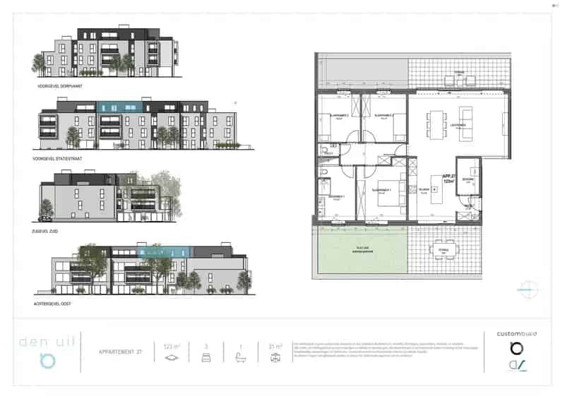 Penthouse 3 slaapkamers 2 terrassen
