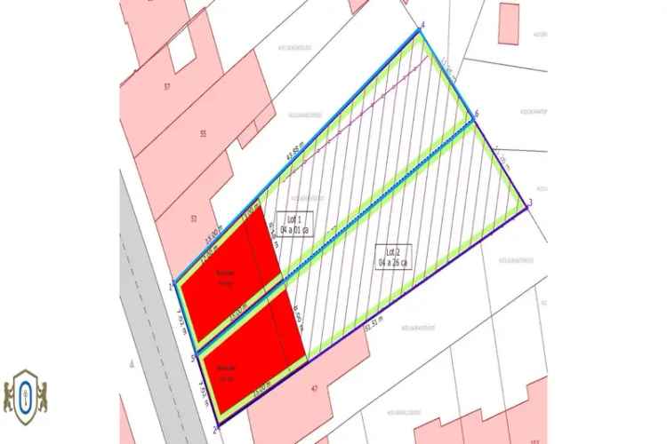 Perceel bouwgrond lot 1 gesloten bebouwing Denderleeuw