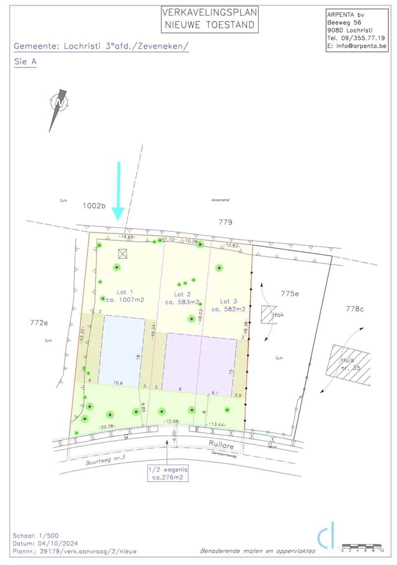 Bouwgrond te koop Lochristi - 1007m² - Zonder Bouwverplichting