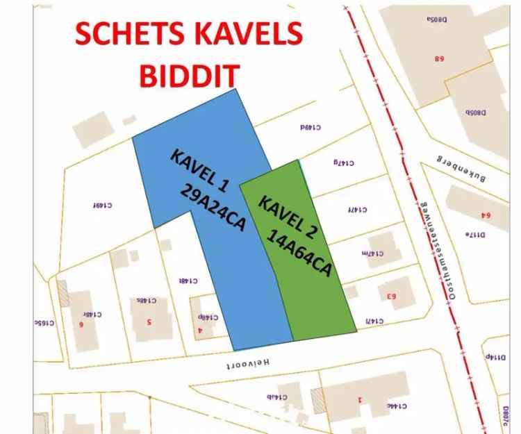 Kavel 1: Bouwgr vr OB met achterl. perceel (2924m² totaal !)