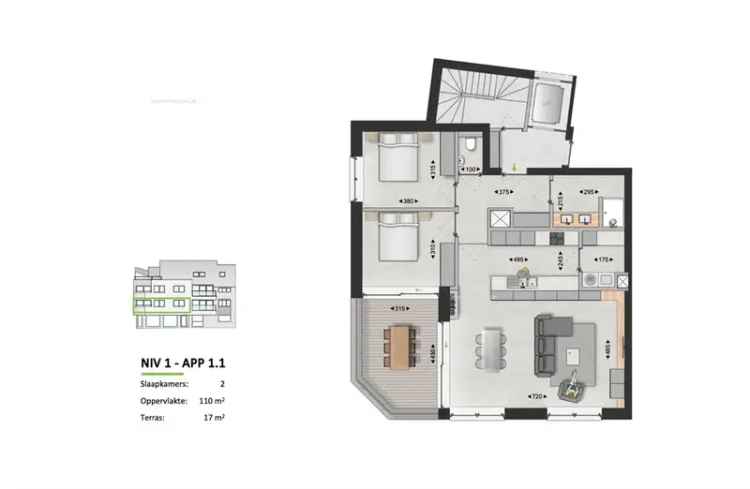 Nieuwbouw Appartement 2 slaapkamers Langemark-Poelkapelle