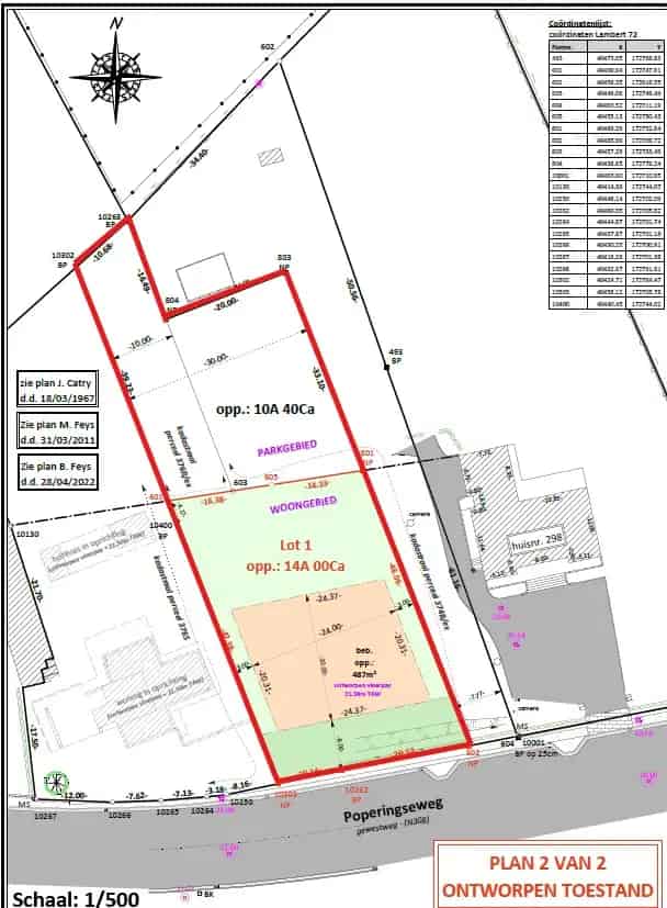 Bouwgrond Vlamertinge 14 are met parkgrond
