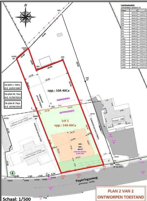Bouwgrond Vlamertinge 14 are met parkgrond