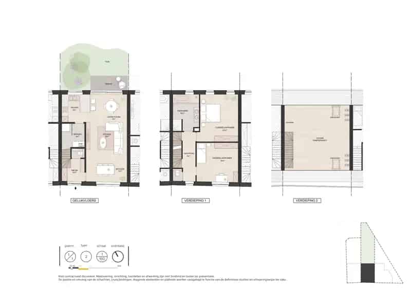 Nieuwbouwhuis Eksaarde 2-4 slaapkamers Tuin Parking