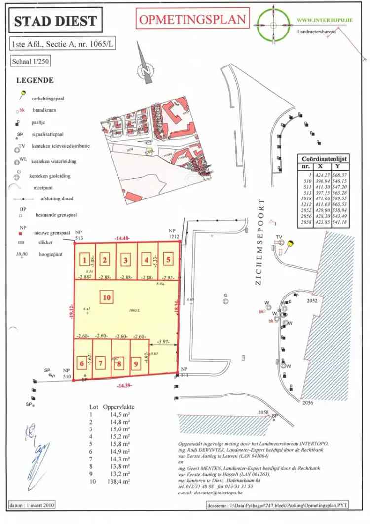 Huur parkeerplaats buiten in centrum Diest met handige toegang