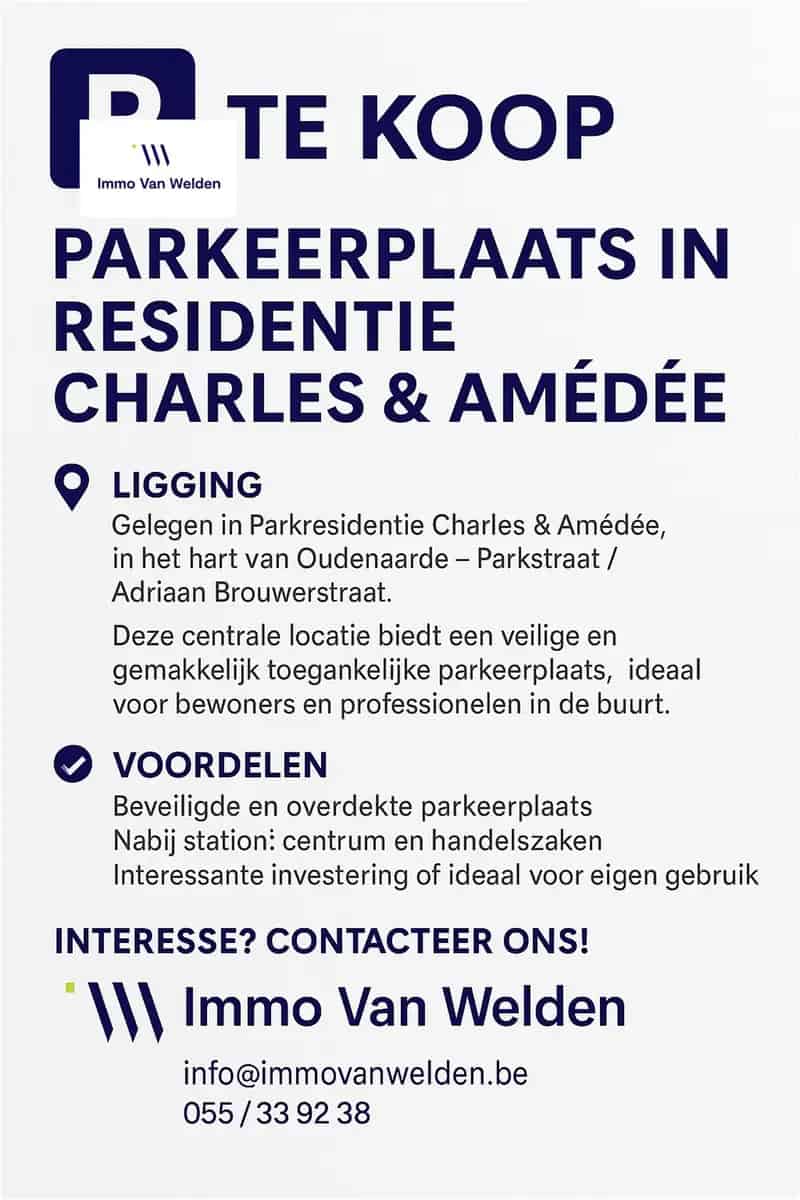 Parkeerplaats te Koop Oudenaarde Charles Amedée