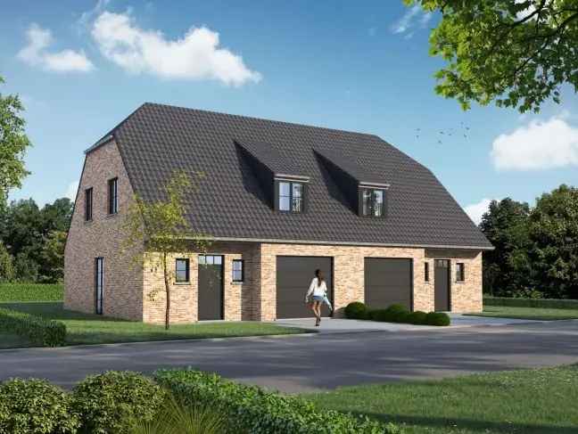 LAATSTE 2 HALF-OPEN NB-WONINGEN op ca. 365m² en ca. 344m²  (*) in een leuke verkaveling te Eernegem !