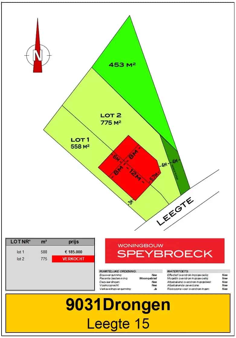 Bouwgrond te Koop Drongen 588m2