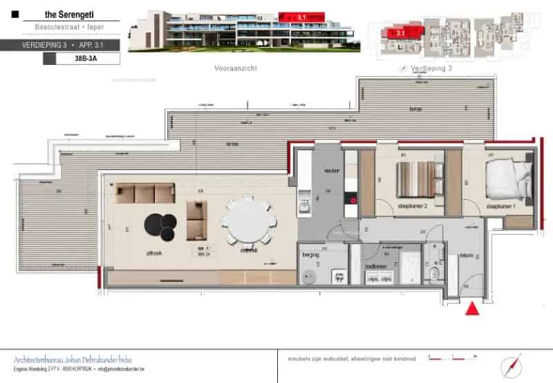Nieuwbouw Appartement 2 Slaapkamers Ieper