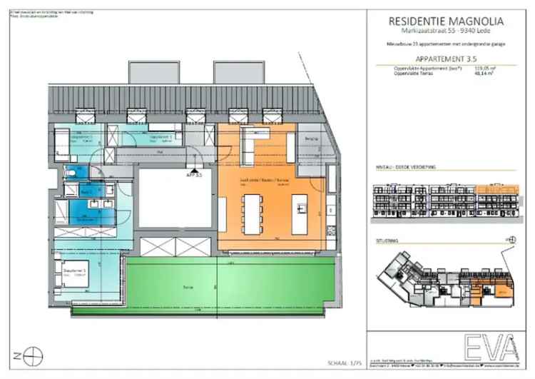 Koop appartement in Lede met uitzicht op het park van Mesen