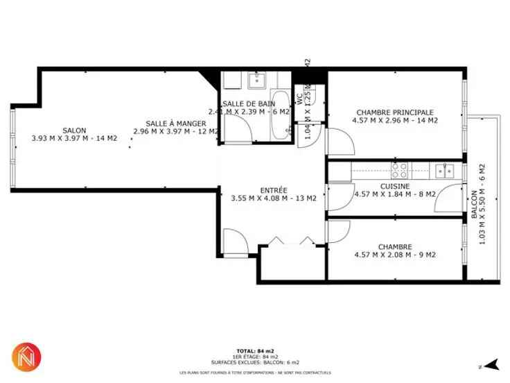 Te koop appartement in Ganshoren met 2 slaapkamers en balkon