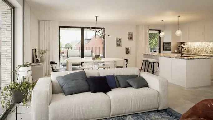 Appartement te koop in Hoogstraten met stijlvolle architectuur en parktuin